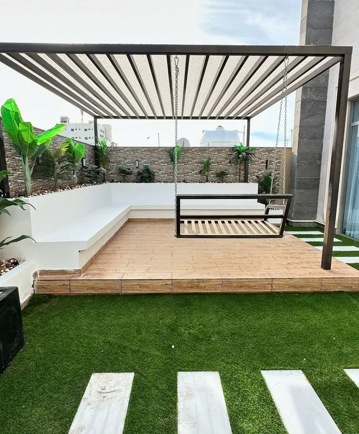 تكلفة البرجولات للمنازل والاستراحات في الرياض 2025 من المنار