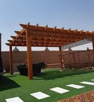 تكلفة البرجولات للمنازل والاستراحات في الرياض 2025 من المنار