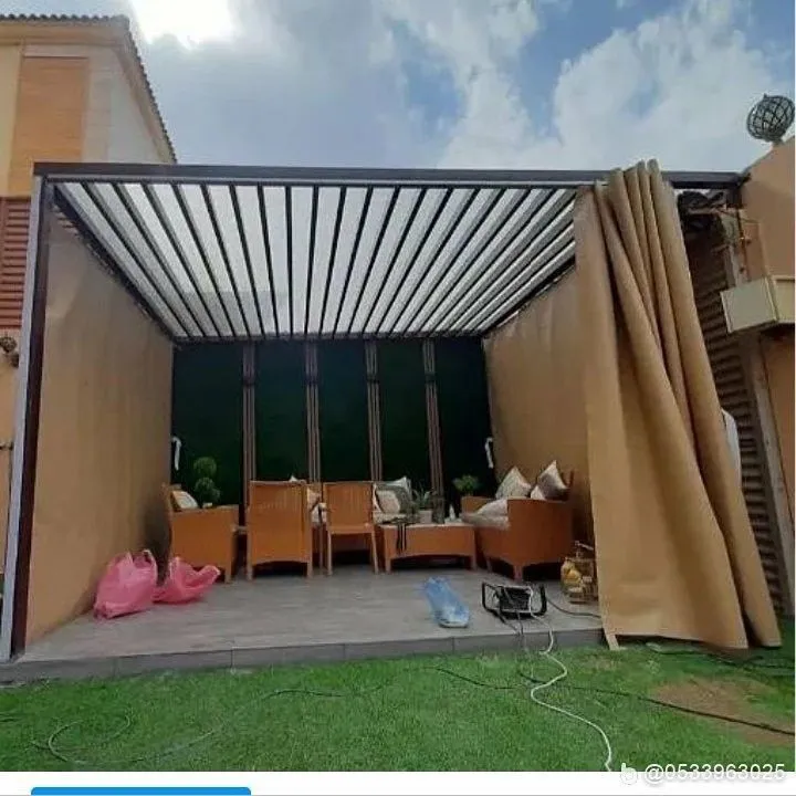 تكلفة البرجولات للمنازل والاستراحات في الرياض 2025 من المنار